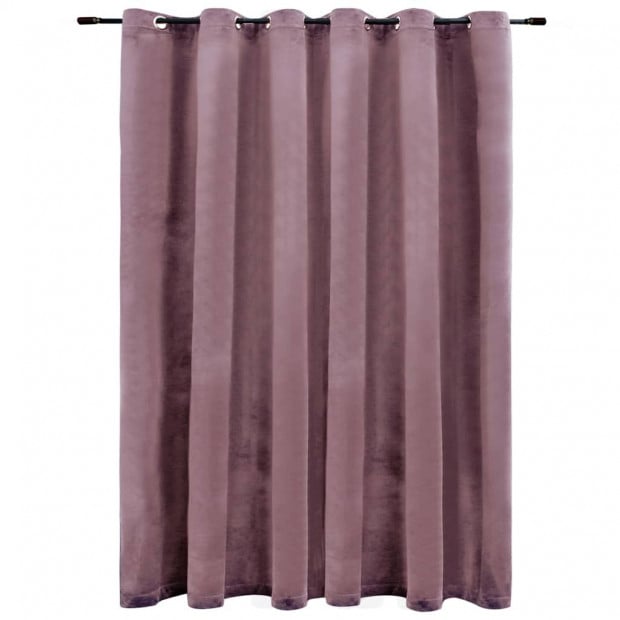 Curtain With Metal Rings Velvet Antique Pink 290x245 Cm