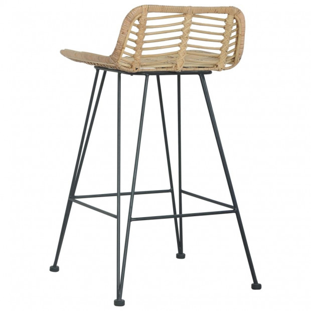 Bar Chairs 2 Pcs Natural Rattan Image 5