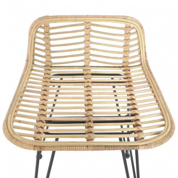 Bar Chairs 2 Pcs Natural Rattan Image 6