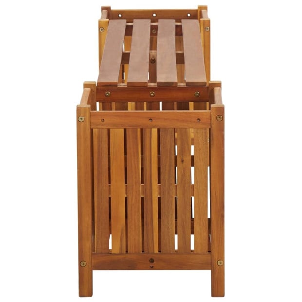 Garden Bench With 2 Planters 150x30x40 Cm Solid Acacia Wood Image 3