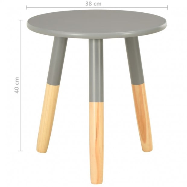 Side Tables 2 Pcs Grey Solid Pinewood Image 7