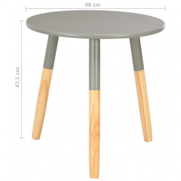Side Tables 2 Pcs Grey Solid Pinewood Image 8