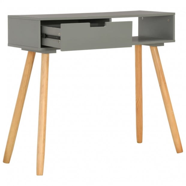 Console Table Grey 80x30x72 Cm Solid Pinewood Image 2