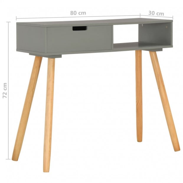 Console Table Grey 80x30x72 Cm Solid Pinewood Image 8
