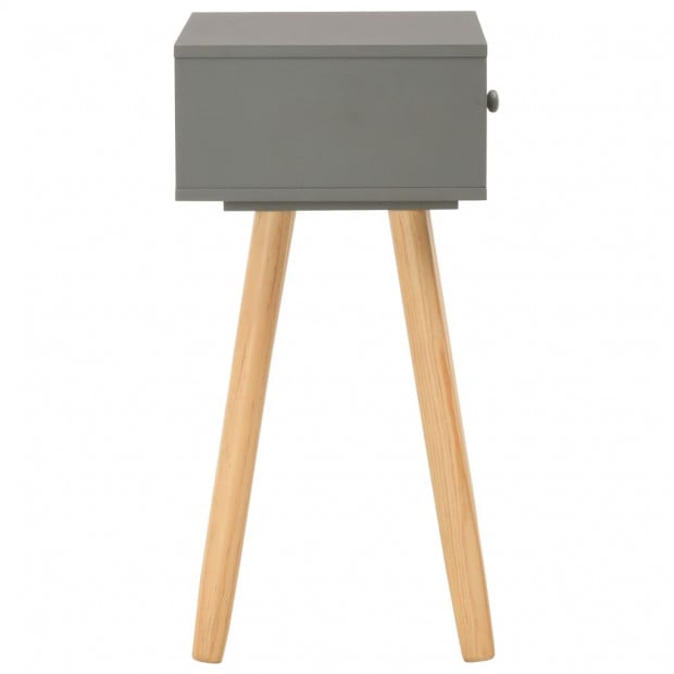 Bedside Tables 2 Pcs Grey Solid Pinewood Image 6