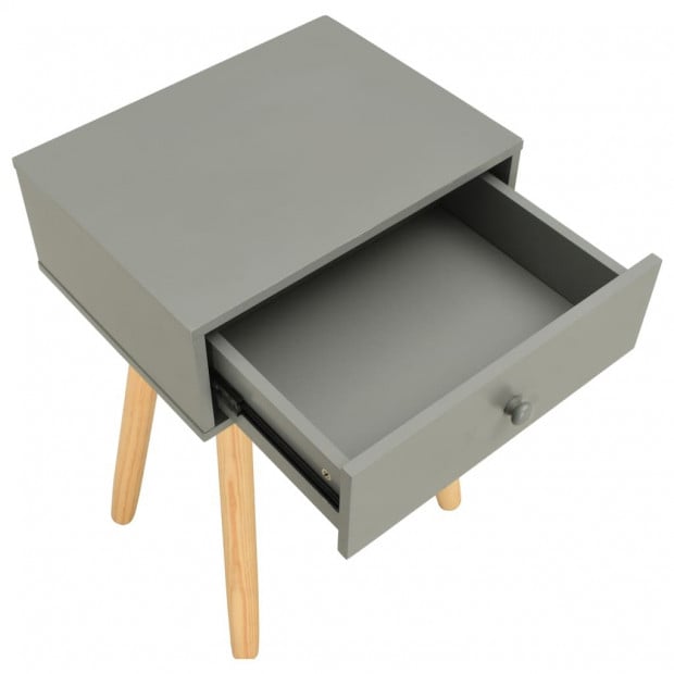 Bedside Tables 2 Pcs Grey Solid Pinewood Image 7