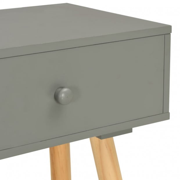 Bedside Tables 2 Pcs Grey Solid Pinewood Image 8