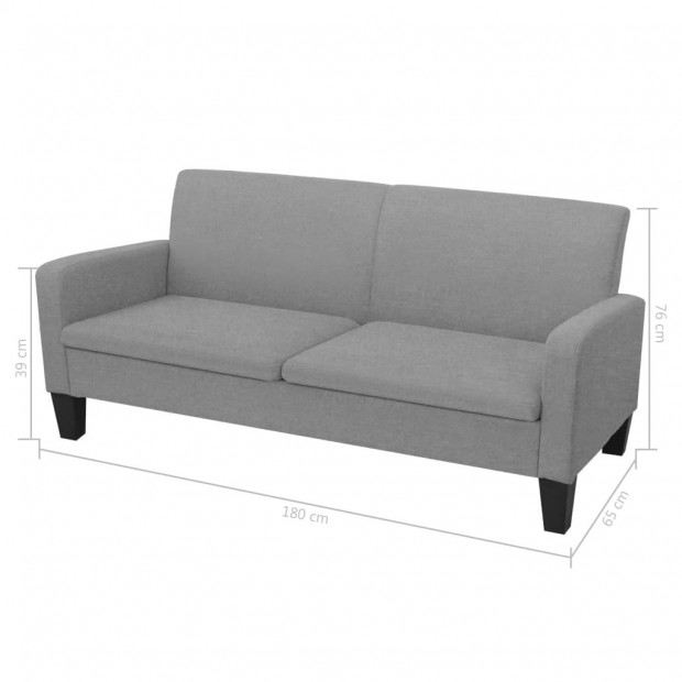 2 Piece Sofa Set Fabric Light Grey Image 7