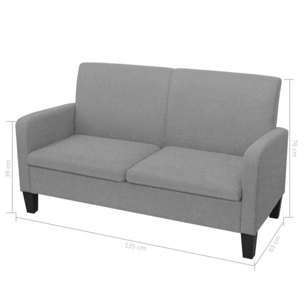 2 Piece Sofa Set Fabric Light Grey Image 8