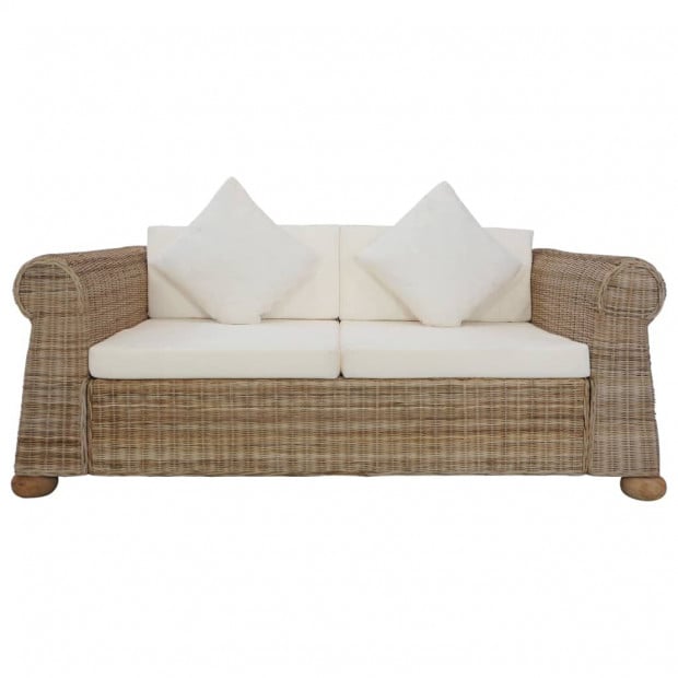 New 2 Piece Sofa Set With Cushions Natural Rattan Image 5