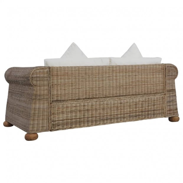 New 2 Piece Sofa Set With Cushions Natural Rattan Image 7
