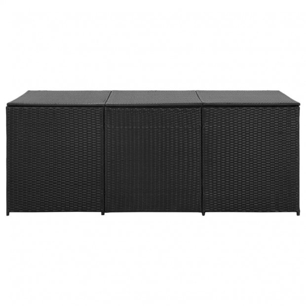 Garden Storage Box Poly Rattan 180x90x75 Cm Black Image 4