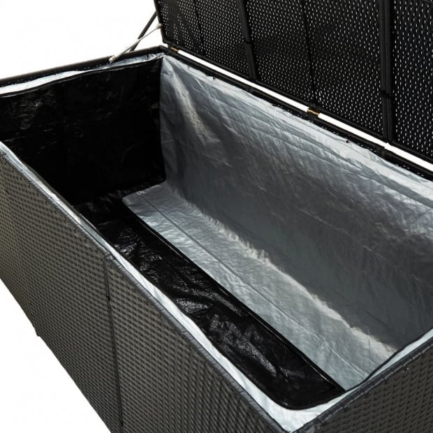 Garden Storage Box Poly Rattan 180x90x75 Cm Black Image 7