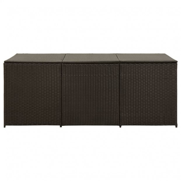 Garden Storage Box Poly Rattan 180x90x75 Cm Brown Image 4