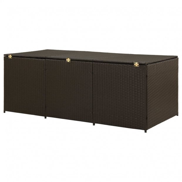 Garden Storage Box Poly Rattan 180x90x75 Cm Brown Image 6