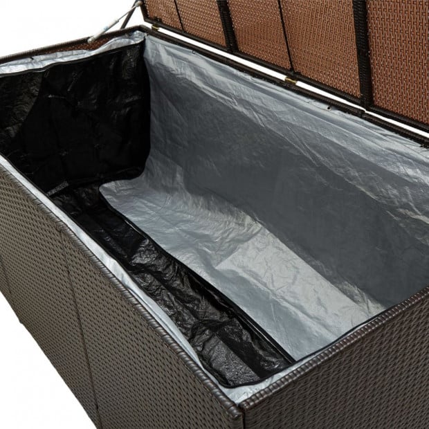Garden Storage Box Poly Rattan 180x90x75 Cm Brown Image 7