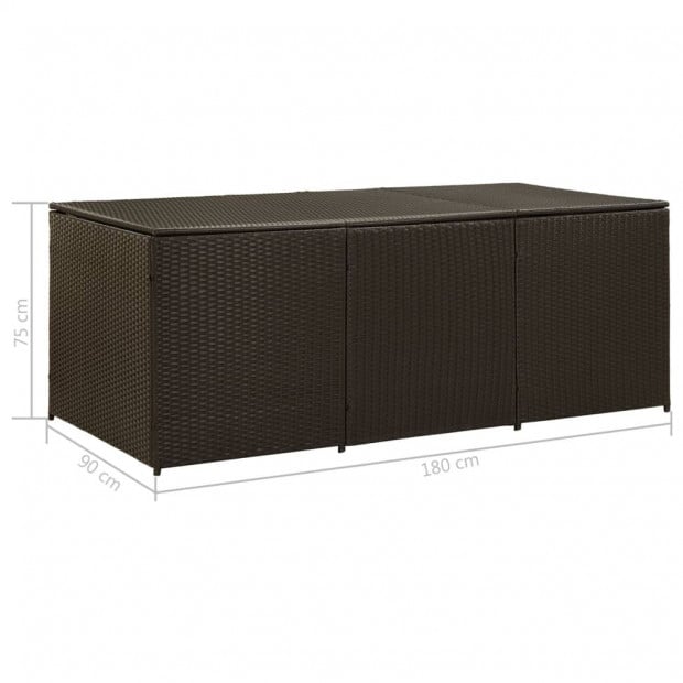 Garden Storage Box Poly Rattan 180x90x75 Cm Brown Image 8