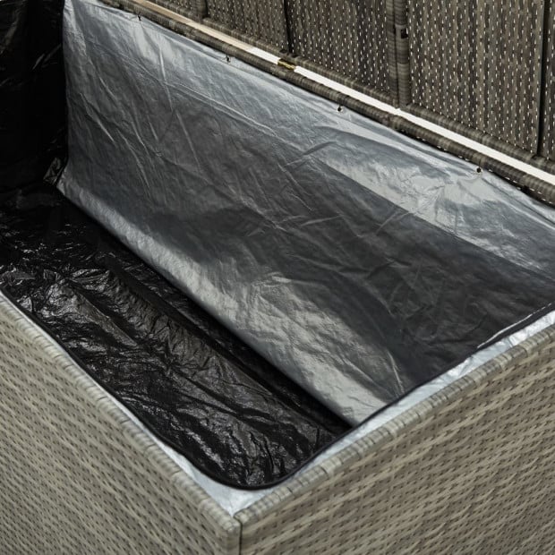 Garden Storage Box Poly Rattan 180x90x75 Cm Grey Image 3