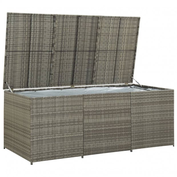 Garden Storage Box Poly Rattan 180x90x75 Cm Grey Image 4