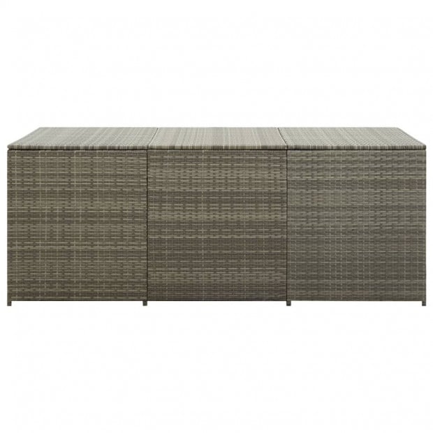 Garden Storage Box Poly Rattan 180x90x75 Cm Grey Image 5