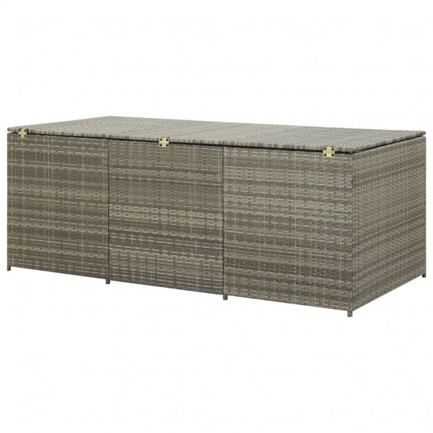 Garden Storage Box Poly Rattan 180x90x75 Cm Grey Image 7