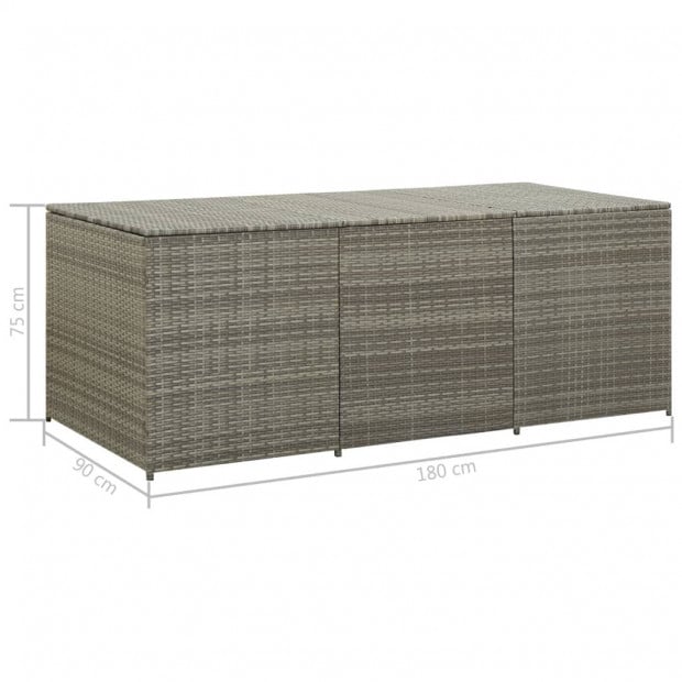Garden Storage Box Poly Rattan 180x90x75 Cm Grey Image 8