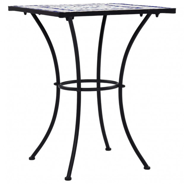 Mosaic Bistro Table Blue And White 60 Cm Ceramic Image 2