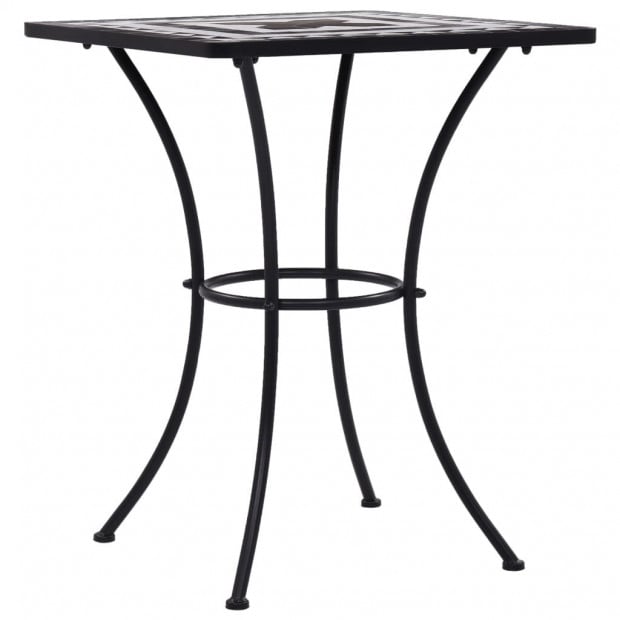 Mosaic Bistro Table Black And White 60 Cm Ceramic Image 2