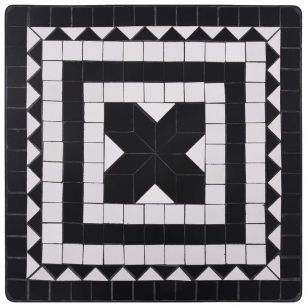 Mosaic Bistro Table Black And White 60 Cm Ceramic Image 5