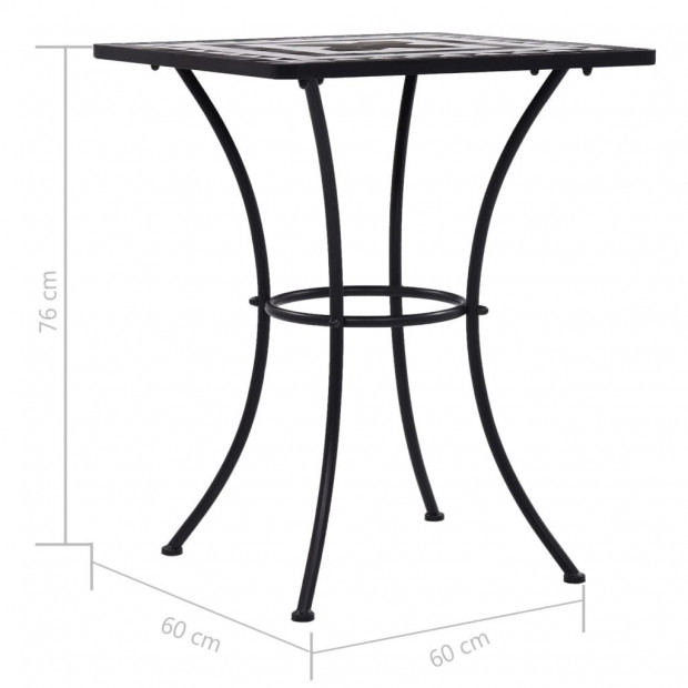 Mosaic Bistro Table Black And White 60 Cm Ceramic Image 8