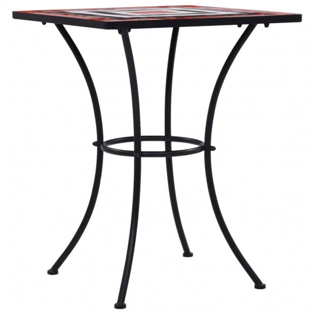 Mosaic Bistro Table Terracotta And White 60 Cm Ceramic Image 2