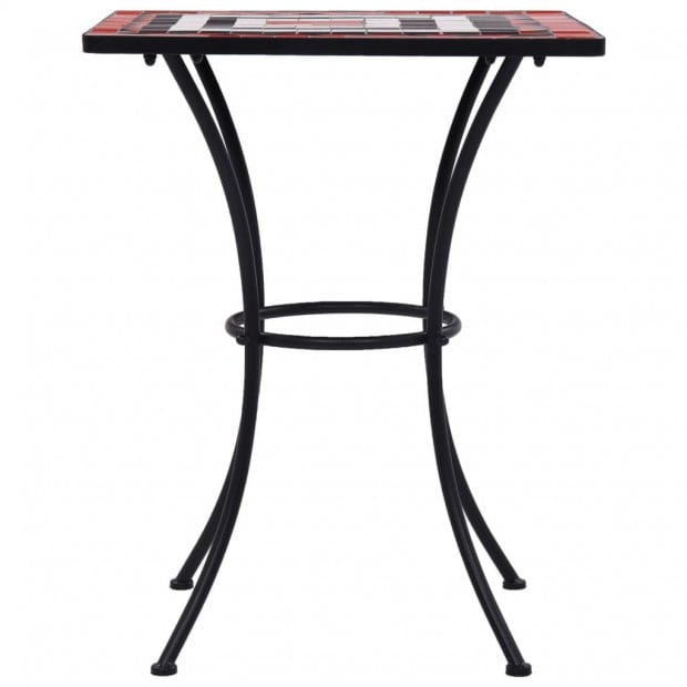 Mosaic Bistro Table Terracotta And White 60 Cm Ceramic Image 3