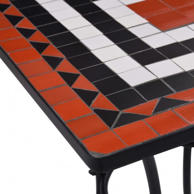 Mosaic Bistro Table Terracotta And White 60 Cm Ceramic Image 4