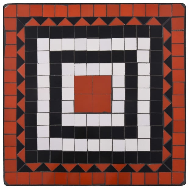 Mosaic Bistro Table Terracotta And White 60 Cm Ceramic Image 5