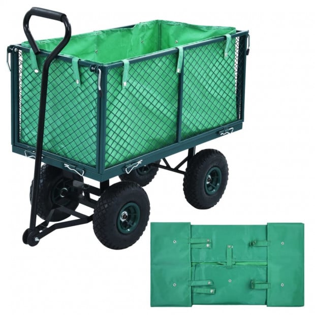 Garden Cart Liner Green Fabric 86 x 46 x 41 cm