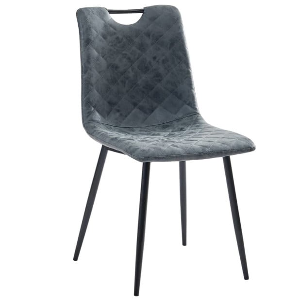 Dining Chairs 6 Pcs Black F.Leather Image 2
