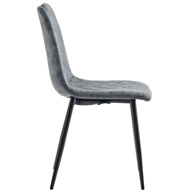 Dining Chairs 6 Pcs Black F.Leather Image 4