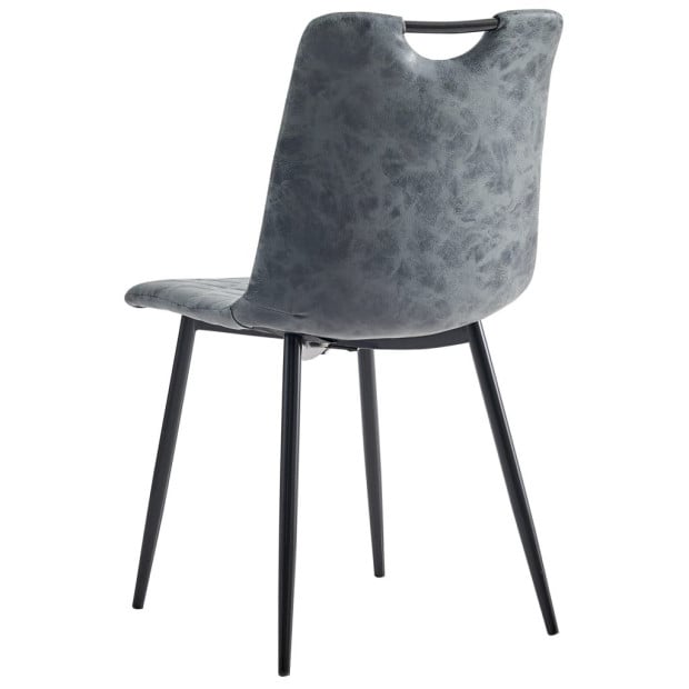 Dining Chairs 6 Pcs Black F.Leather Image 5
