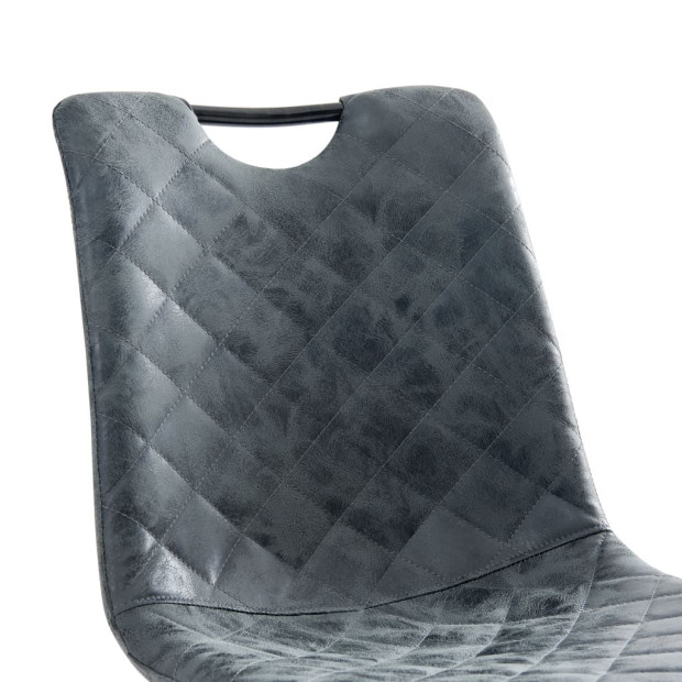 Dining Chairs 6 Pcs Black F.Leather Image 6