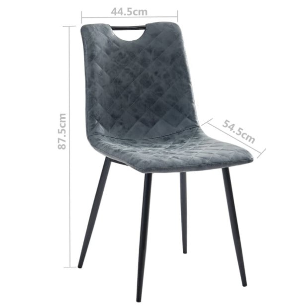 Dining Chairs 6 Pcs Black F.Leather Image 8