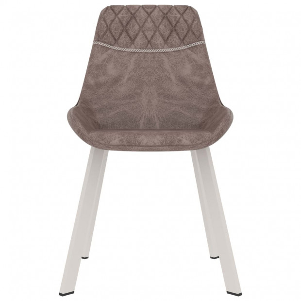 Dining Chairs 2 Pcs Brown Faux Leather Image 3