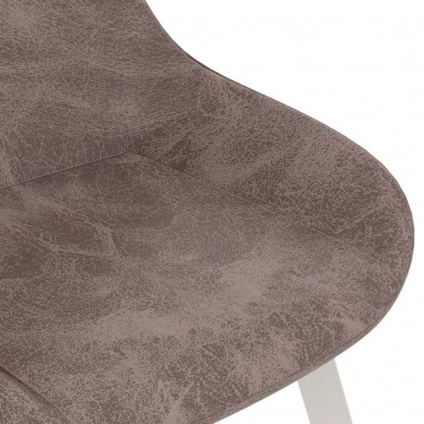 Dining Chairs 2 Pcs Brown Faux Leather Image 6
