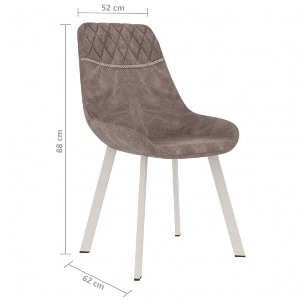 Dining Chairs 2 Pcs Brown Faux Leather Image 7