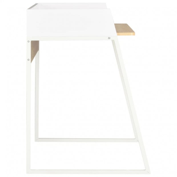 Desk White And Oak 90x60x88 Cm Image 3