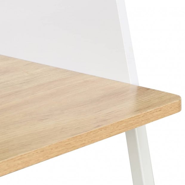 Desk White And Oak 90x60x88 Cm Image 6