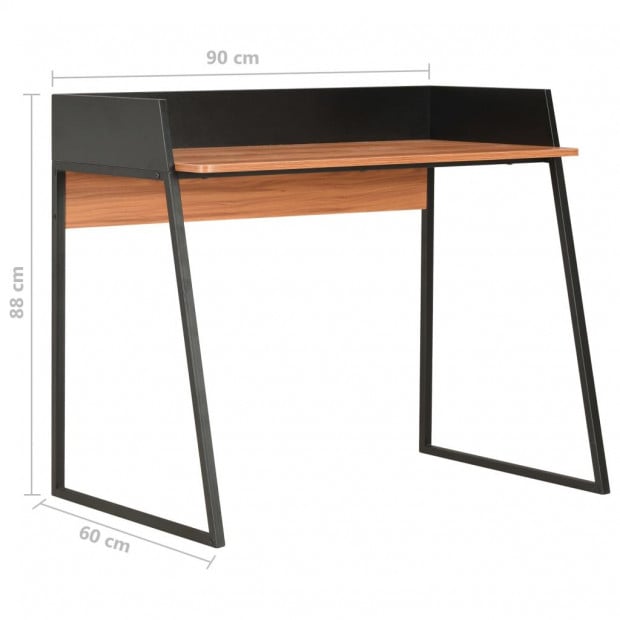 Desk Black And Brown 90x60x88 Cm Image 7