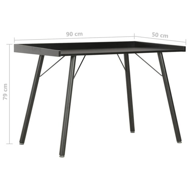 Desk Black 90x50x79 Cm Image 6