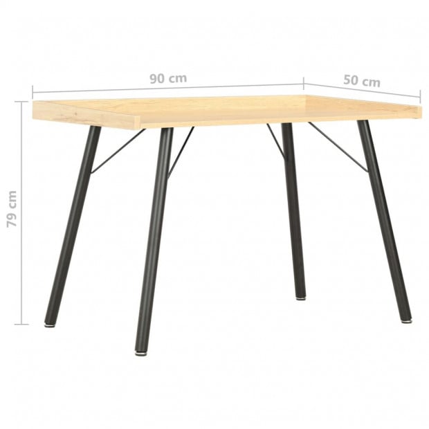 Desk Oak 90x50x79 Cm Image 6