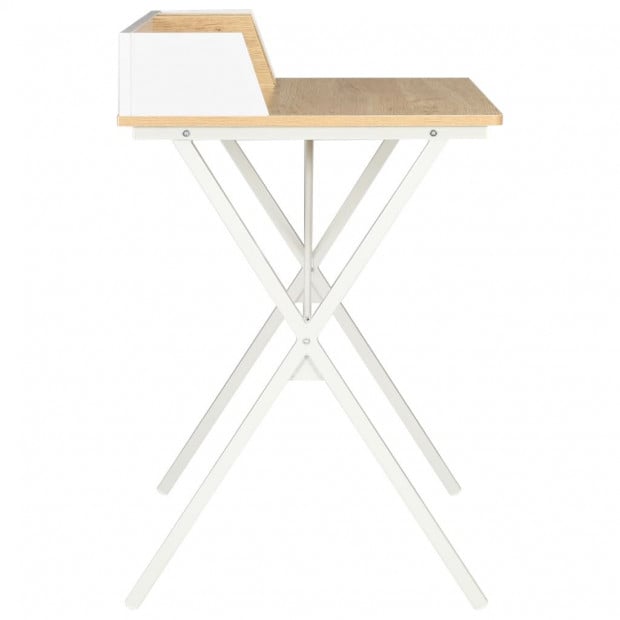 Desk White And Natural 80x50x84 Cm Image 3