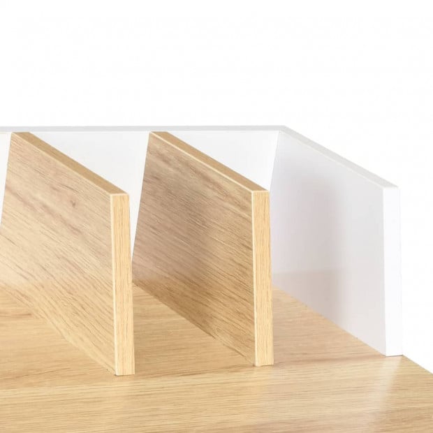 Desk White And Natural 80x50x84 Cm Image 5